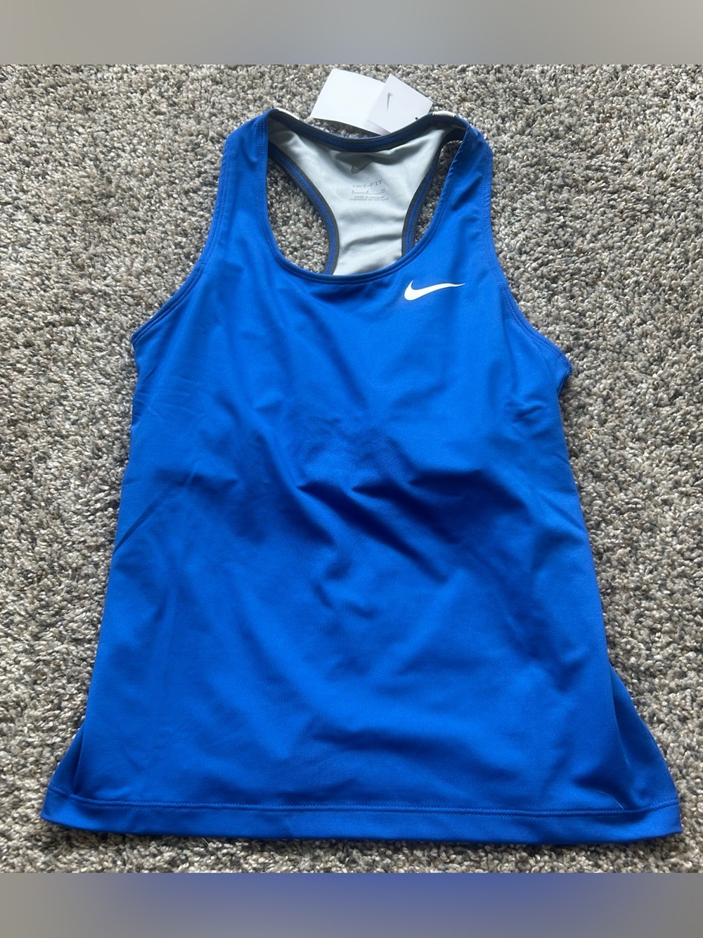 Nike Airborne Bra Tank Top Shirt Support Padded Blue Womens Small CV2733-494